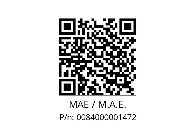   MAE / M.A.E. 0084000001472