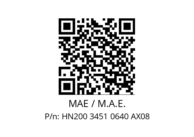   MAE / M.A.E. HN200 3451 0640 AX08