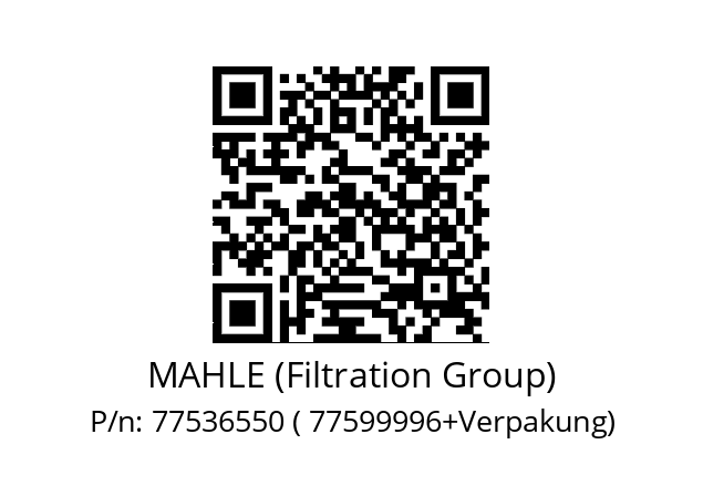   MAHLE (Filtration Group) 77536550 ( 77599996+Verpakung)