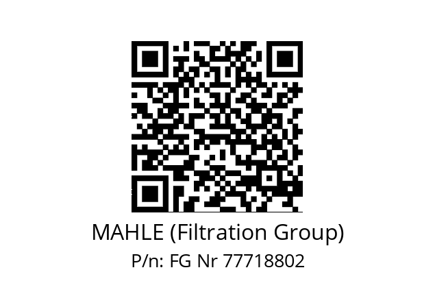   MAHLE (Filtration Group) FG Nr 77718802