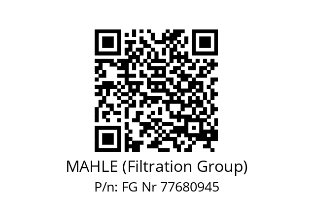   MAHLE (Filtration Group) FG Nr 77680945