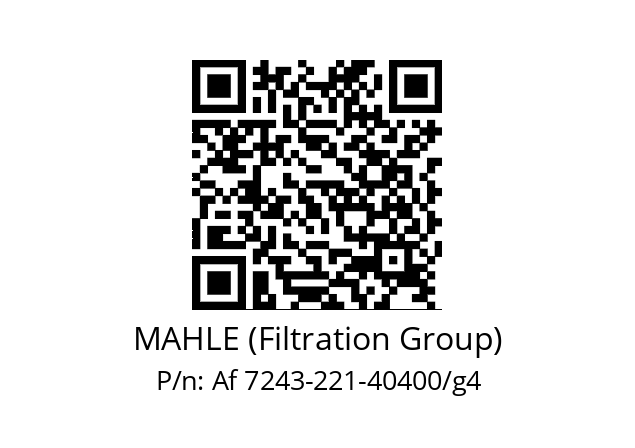   MAHLE (Filtration Group) Af 7243-221-40400/g4