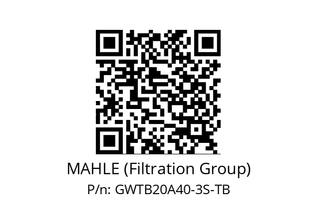   MAHLE (Filtration Group) GWTB20A40-3S-TB