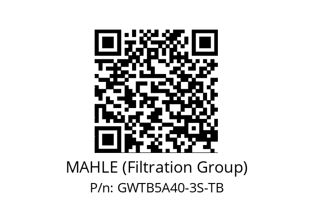   MAHLE (Filtration Group) GWTB5A40-3S-TB