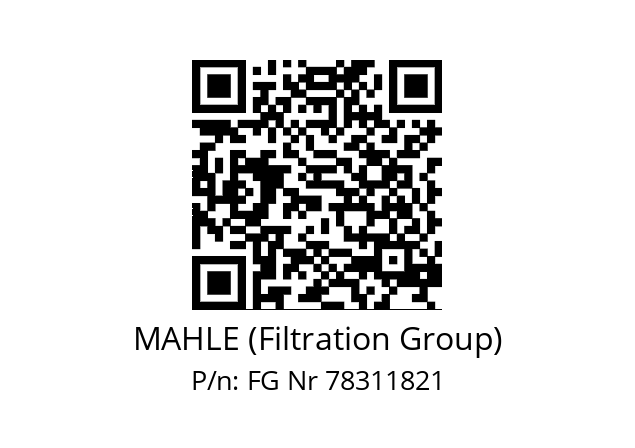   MAHLE (Filtration Group) FG Nr 78311821