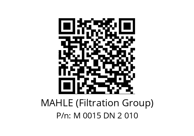   MAHLE (Filtration Group) M 0015 DN 2 010