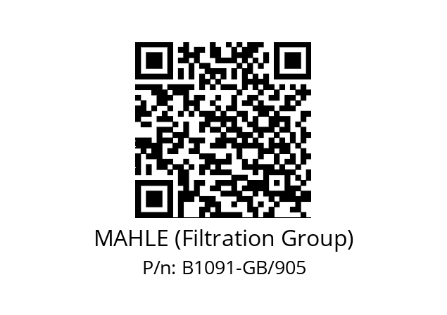   MAHLE (Filtration Group) B1091-GB/905