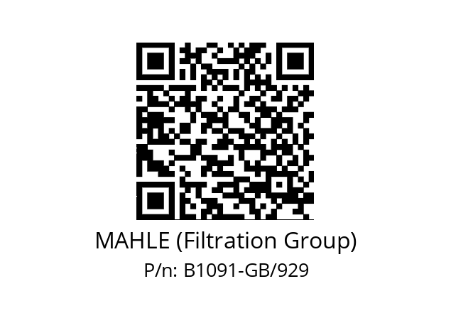   MAHLE (Filtration Group) B1091-GB/929