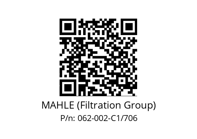   MAHLE (Filtration Group) 062-002-C1/706