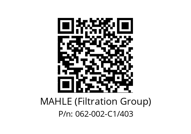   MAHLE (Filtration Group) 062-002-C1/403