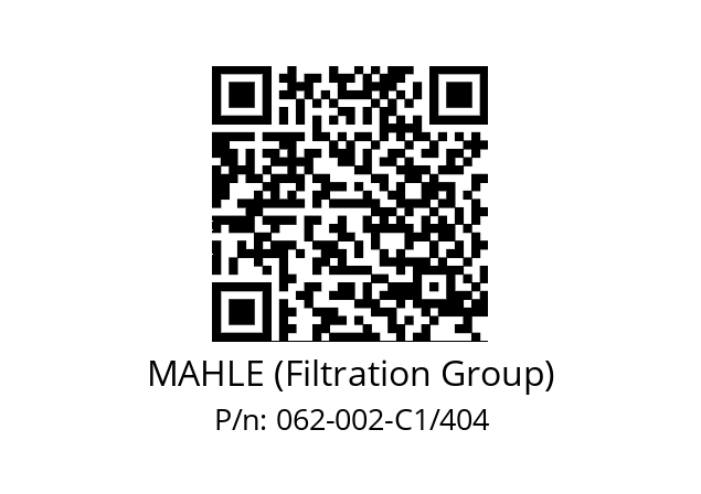   MAHLE (Filtration Group) 062-002-C1/404