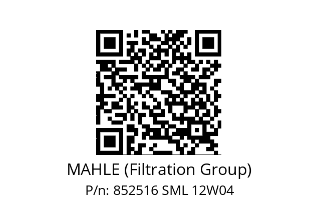   MAHLE (Filtration Group) 852516 SML 12W04