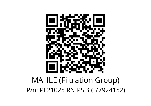   MAHLE (Filtration Group) PI 21025 RN PS 3 ( 77924152)