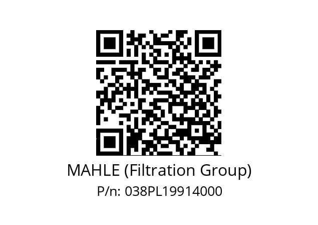   MAHLE (Filtration Group) 038PL19914000