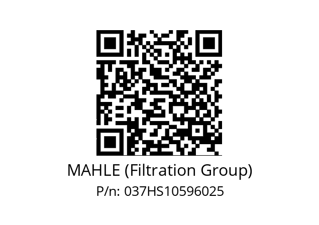   MAHLE (Filtration Group) 037HS10596025