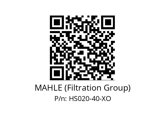   MAHLE (Filtration Group) HS020-40-XO