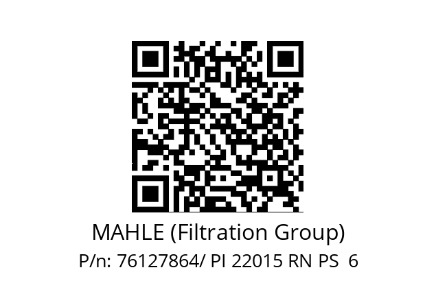   MAHLE (Filtration Group) 76127864/ PI 22015 RN PS  6