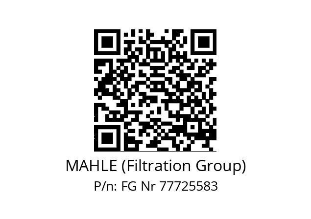   MAHLE (Filtration Group) FG Nr 77725583