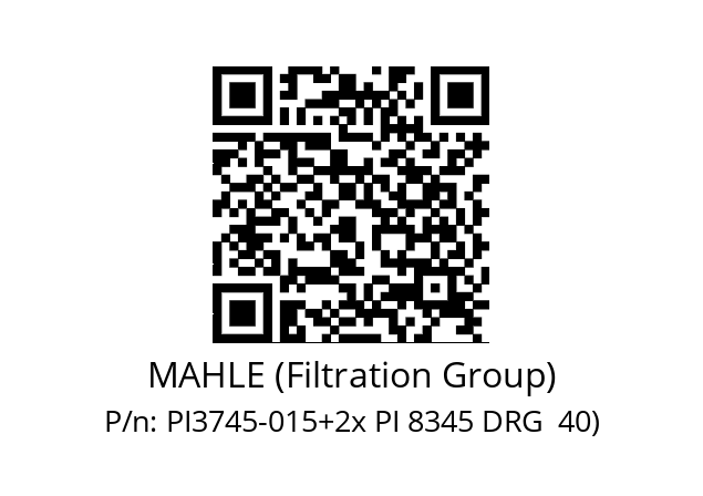   MAHLE (Filtration Group) PI3745-015+2x PI 8345 DRG  40)