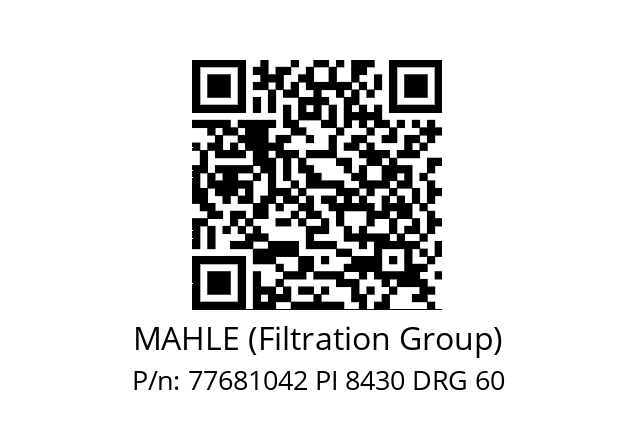   MAHLE (Filtration Group) 77681042 PI 8430 DRG 60