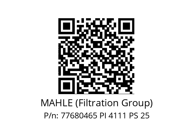   MAHLE (Filtration Group) 77680465 PI 4111 PS 25