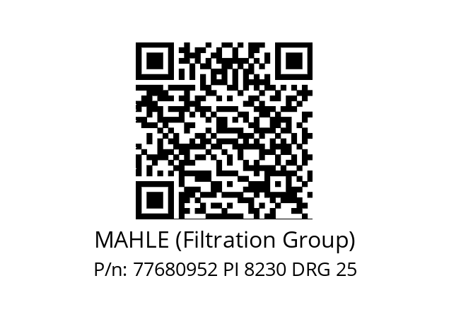   MAHLE (Filtration Group) 77680952 PI 8230 DRG 25