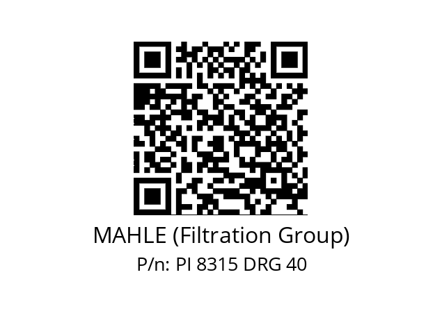   MAHLE (Filtration Group) РI 8315 DRG 40