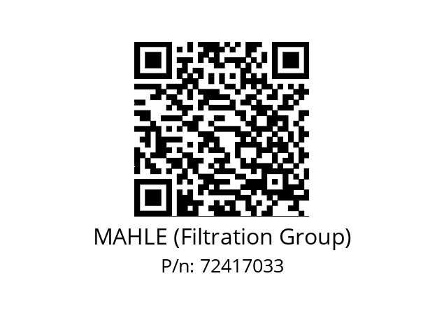   MAHLE (Filtration Group) 72417033