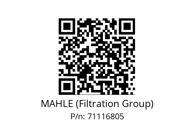   MAHLE (Filtration Group) 71116805