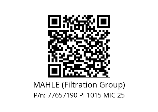   MAHLE (Filtration Group) 77657190 PI 1015 MIC 25