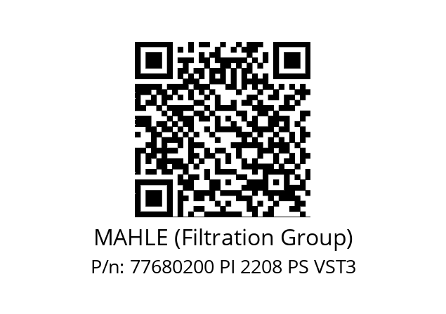   MAHLE (Filtration Group) 77680200 PI 2208 PS VST3