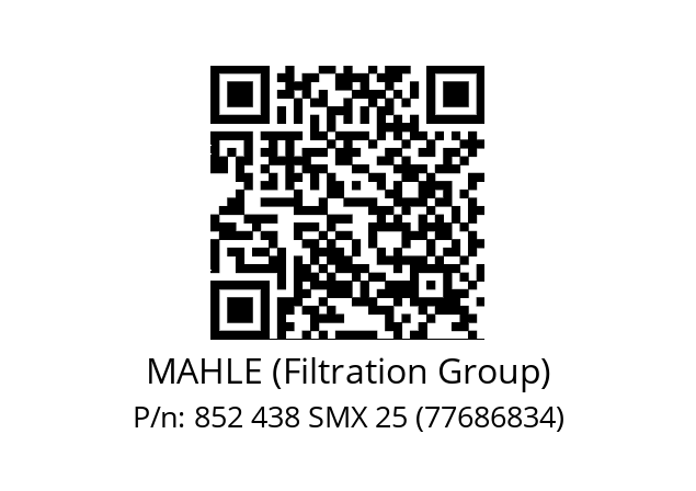   MAHLE (Filtration Group) 852 438 SMX 25 (77686834)