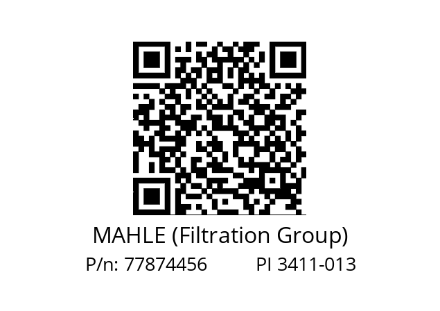   MAHLE (Filtration Group) 77874456          PI 3411-013