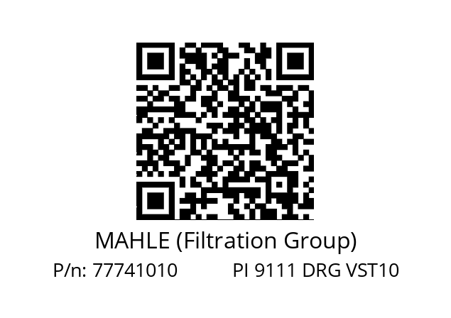   MAHLE (Filtration Group) 77741010           PI 9111 DRG VST10