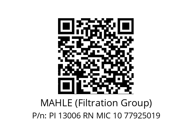   MAHLE (Filtration Group) PI 13006 RN MIC 10 77925019