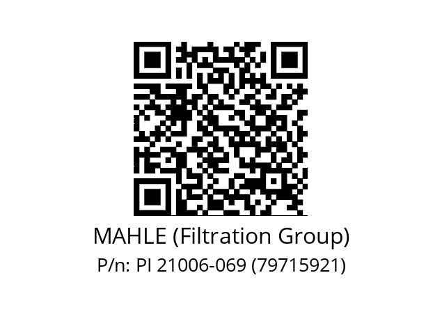   MAHLE (Filtration Group) PI 21006-069 (79715921)