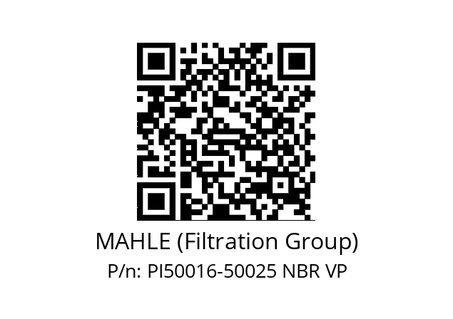   MAHLE (Filtration Group) PI50016-50025 NBR VP