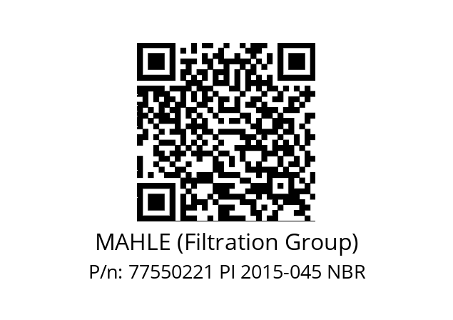   MAHLE (Filtration Group) 77550221 PI 2015-045 NBR