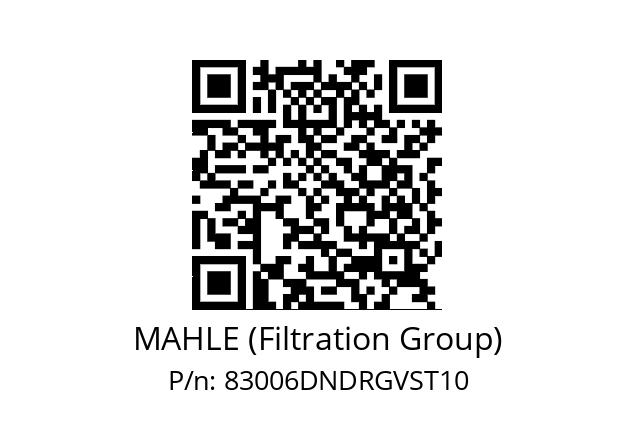   MAHLE (Filtration Group) 83006DNDRGVST10