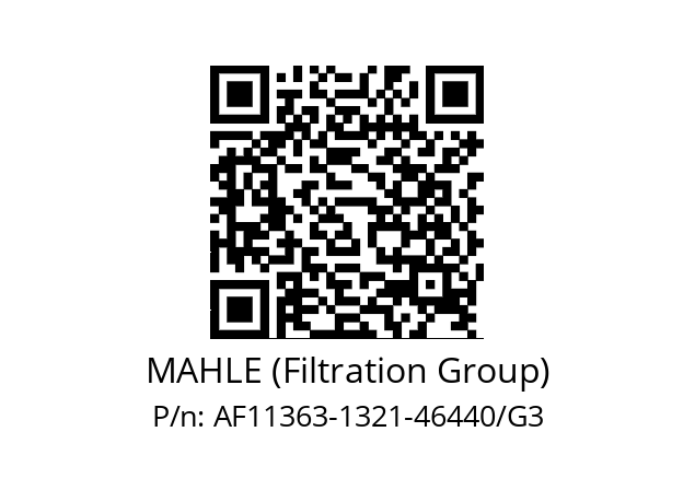   MAHLE (Filtration Group) AF11363-1321-46440/G3