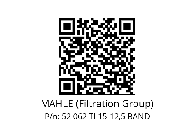   MAHLE (Filtration Group) 52 062 TI 15-12,5 BAND