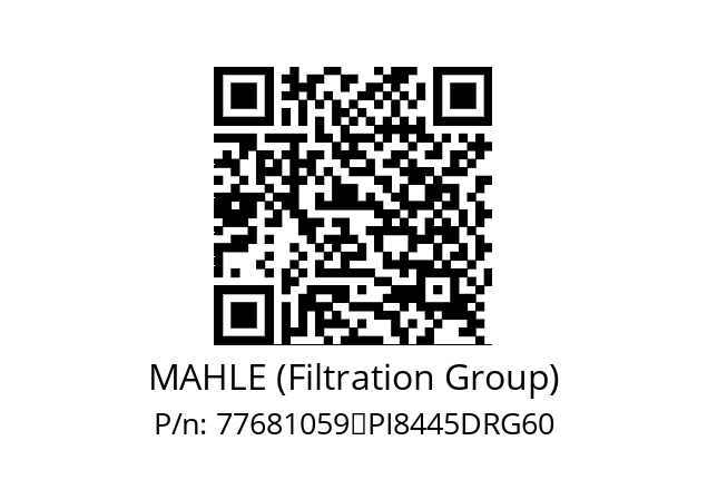   MAHLE (Filtration Group) 77681059↵PI8445DRG60