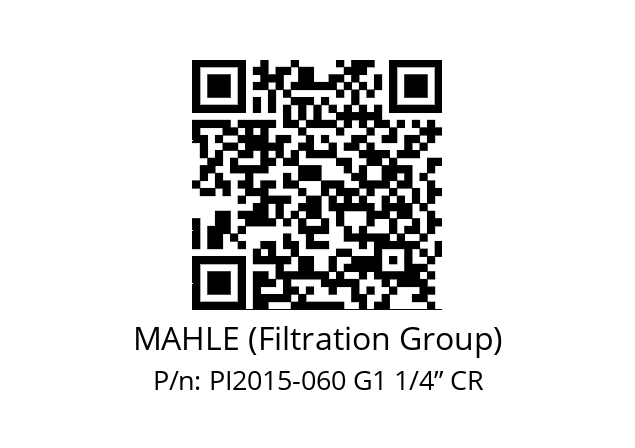   MAHLE (Filtration Group) PI2015-060 G1 1/4” CR