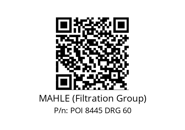   MAHLE (Filtration Group) POI 8445 DRG 60