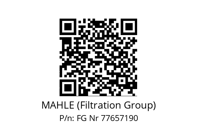   MAHLE (Filtration Group) FG Nr 77657190