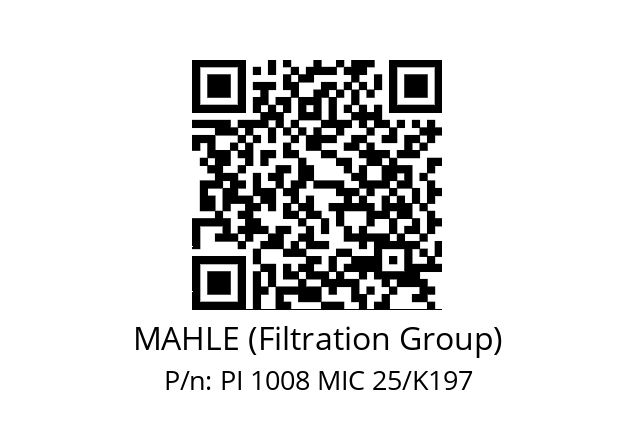   MAHLE (Filtration Group) PI 1008 MIC 25/K197