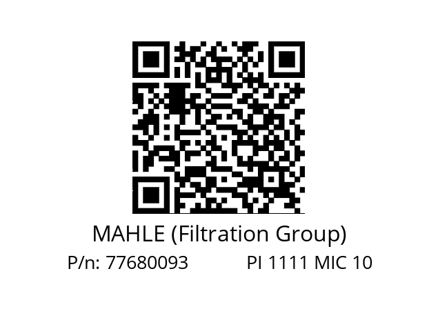   MAHLE (Filtration Group) 77680093            PI 1111 MIC 10