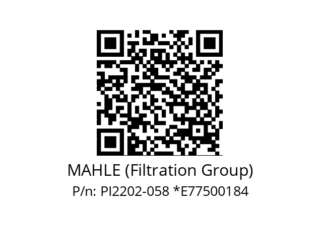   MAHLE (Filtration Group) PI2202-058 *E77500184