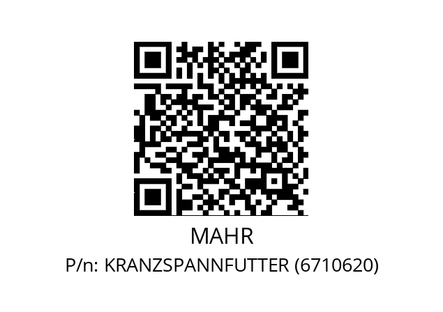   MAHR KRANZSPANNFUTTER (6710620)