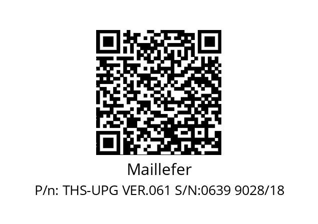   Maillefer THS-UPG VER.061 S/N:0639 9028/18